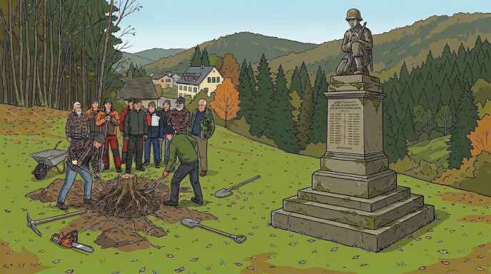 1. Arbeitseinsatz - Baumstumpfausgrabung im Zeichenstil 1. Arbeitseinsatz - Baumstumpfausgrabung im Zeichenstil